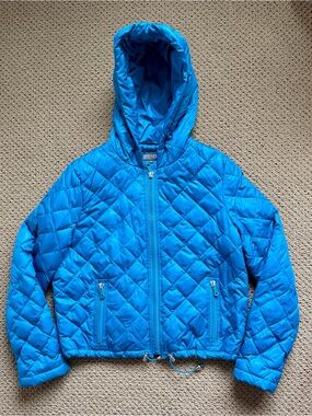 Striking Kenneth Cole Quilted Hooded Puffer Jacket - Bright Blue!